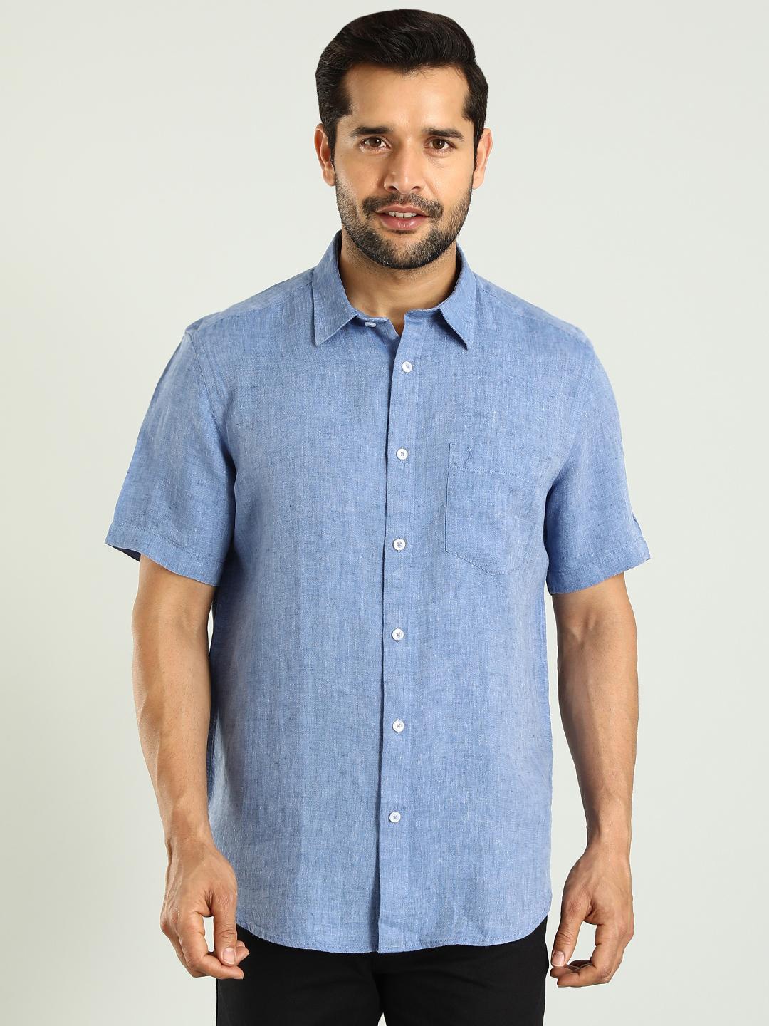 

Indian Terrain Classic Slim Fit Cotton Casual Shirt, Blue