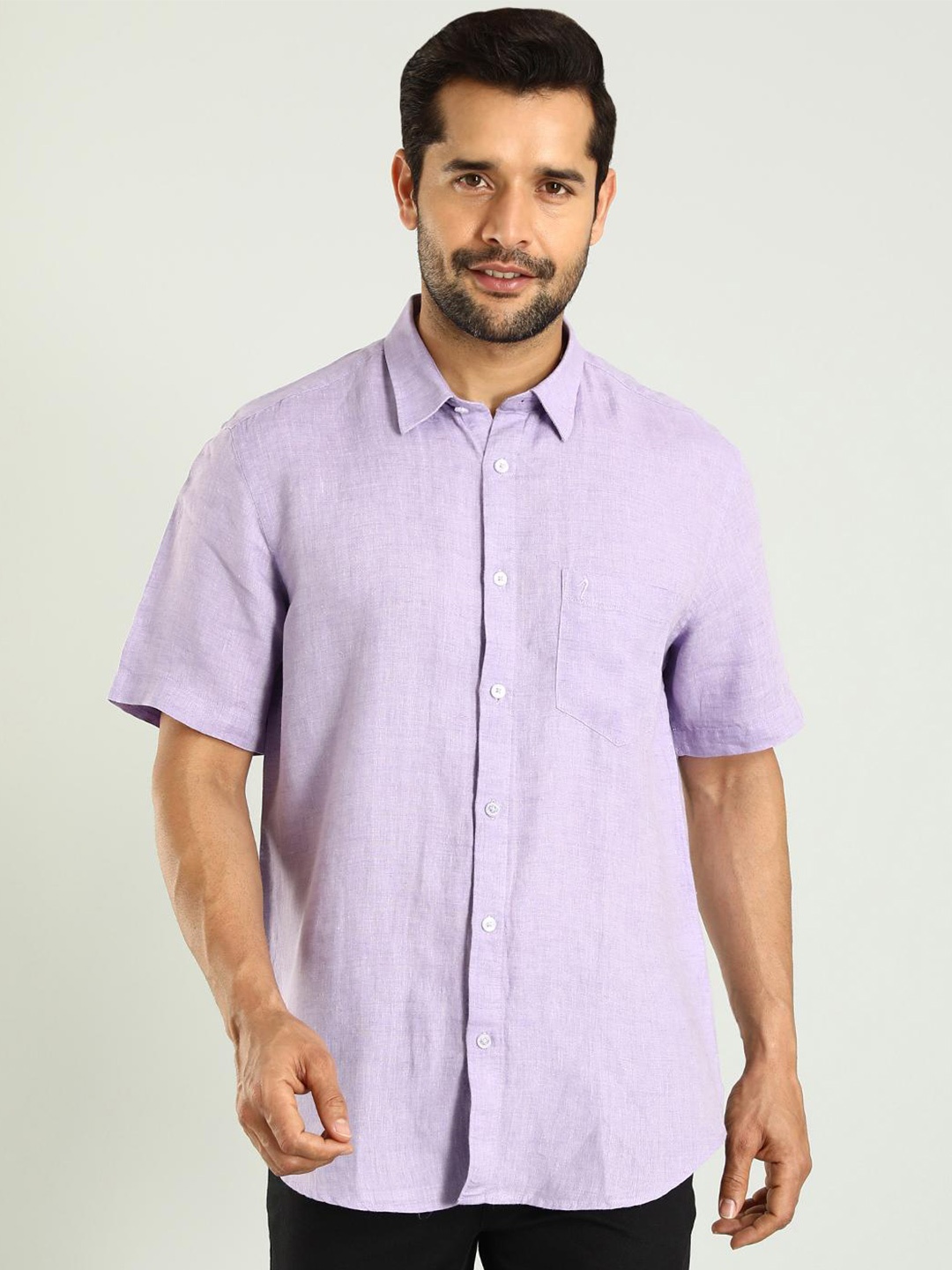 

Indian Terrain Men Classic Slim Fit Opaque Casual Shirt, Purple