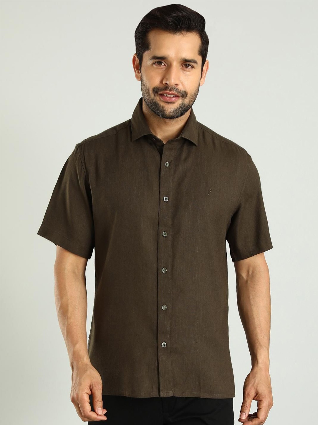 

Indian Terrain Classic Spread Collar Slim Fit Casual Shirt, Brown
