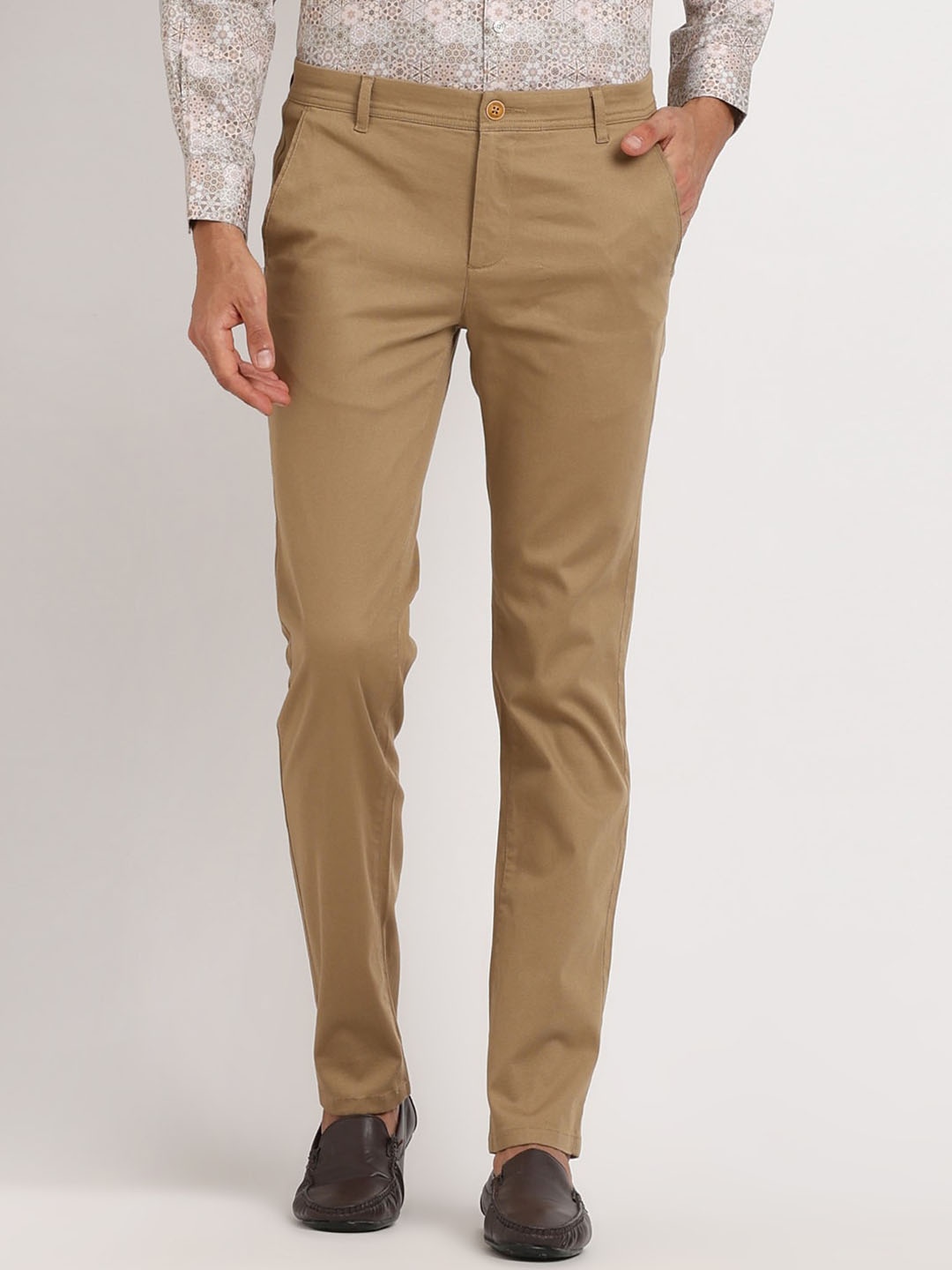 

Turtle Men Relaxed Skinny Fit Trousers, Khaki