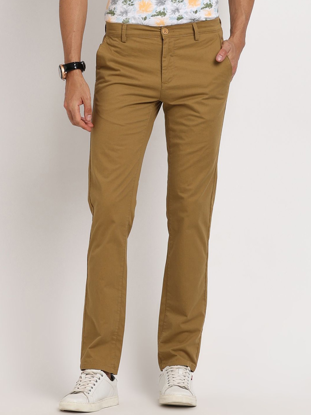 

Turtle Men Relaxed Skinny Fit Trousers, Khaki