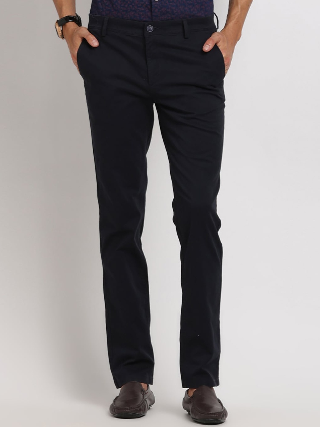 

Turtle Men Relaxed Skinny Fit Trousers, Navy blue