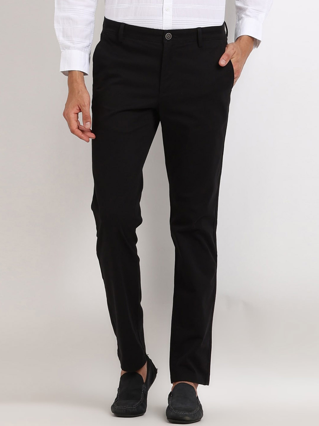 

Turtle Men Relaxed Slim Fit Trousers, Black