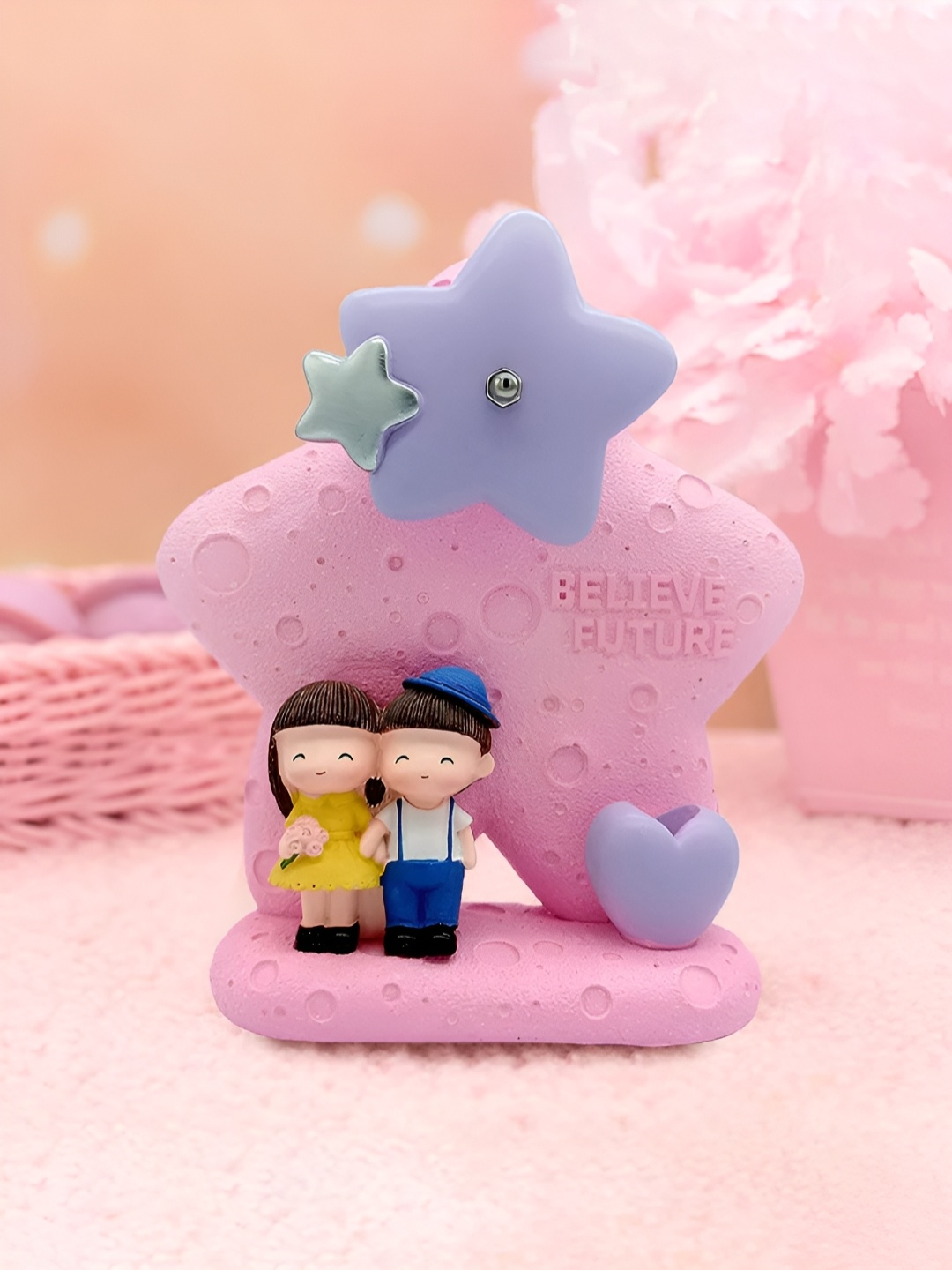 

Giftii Pink & Lavender Cute Couple Figurine Showpiece