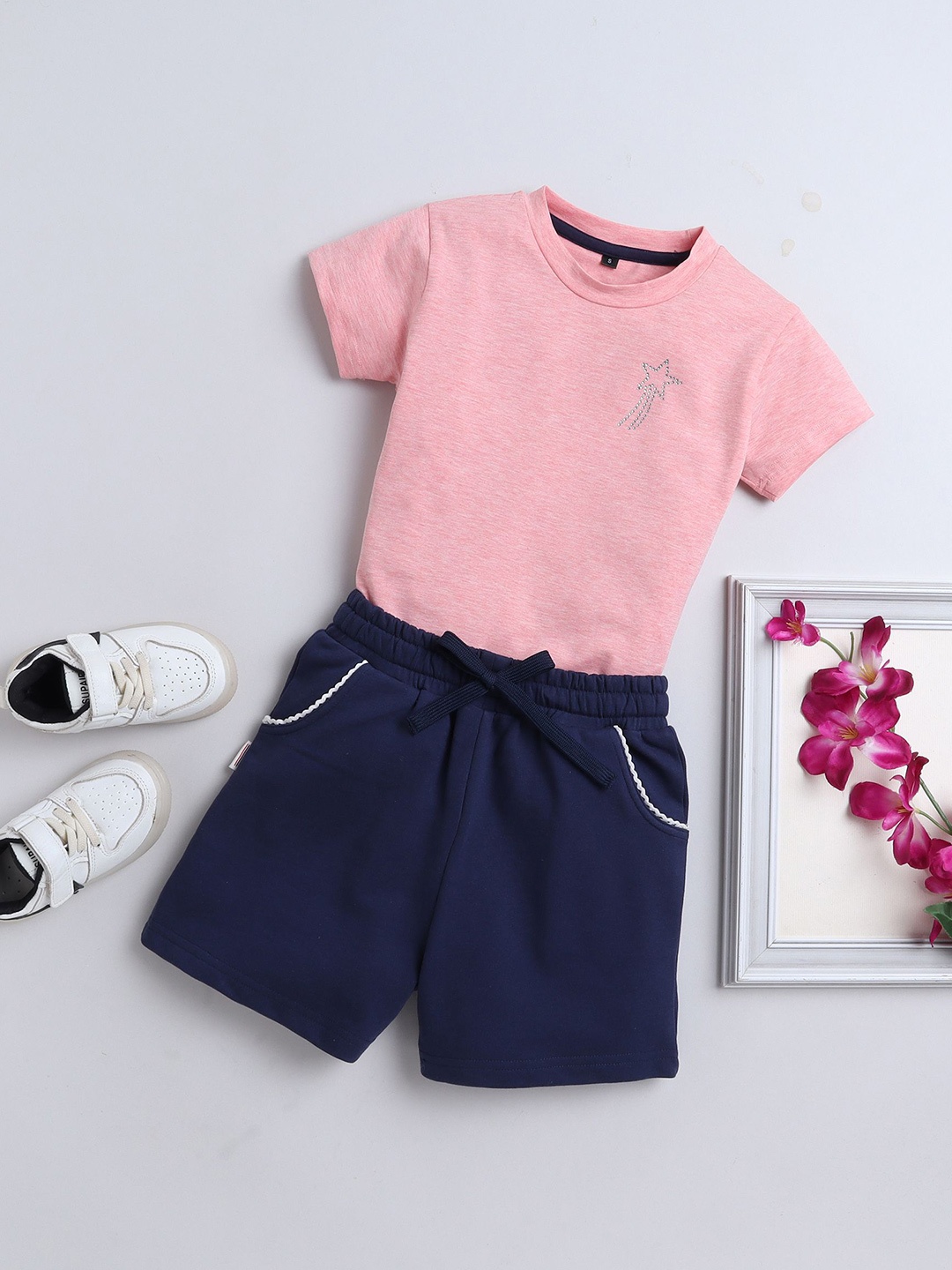 

BAESD Girls T-shirt with Shorts, Pink