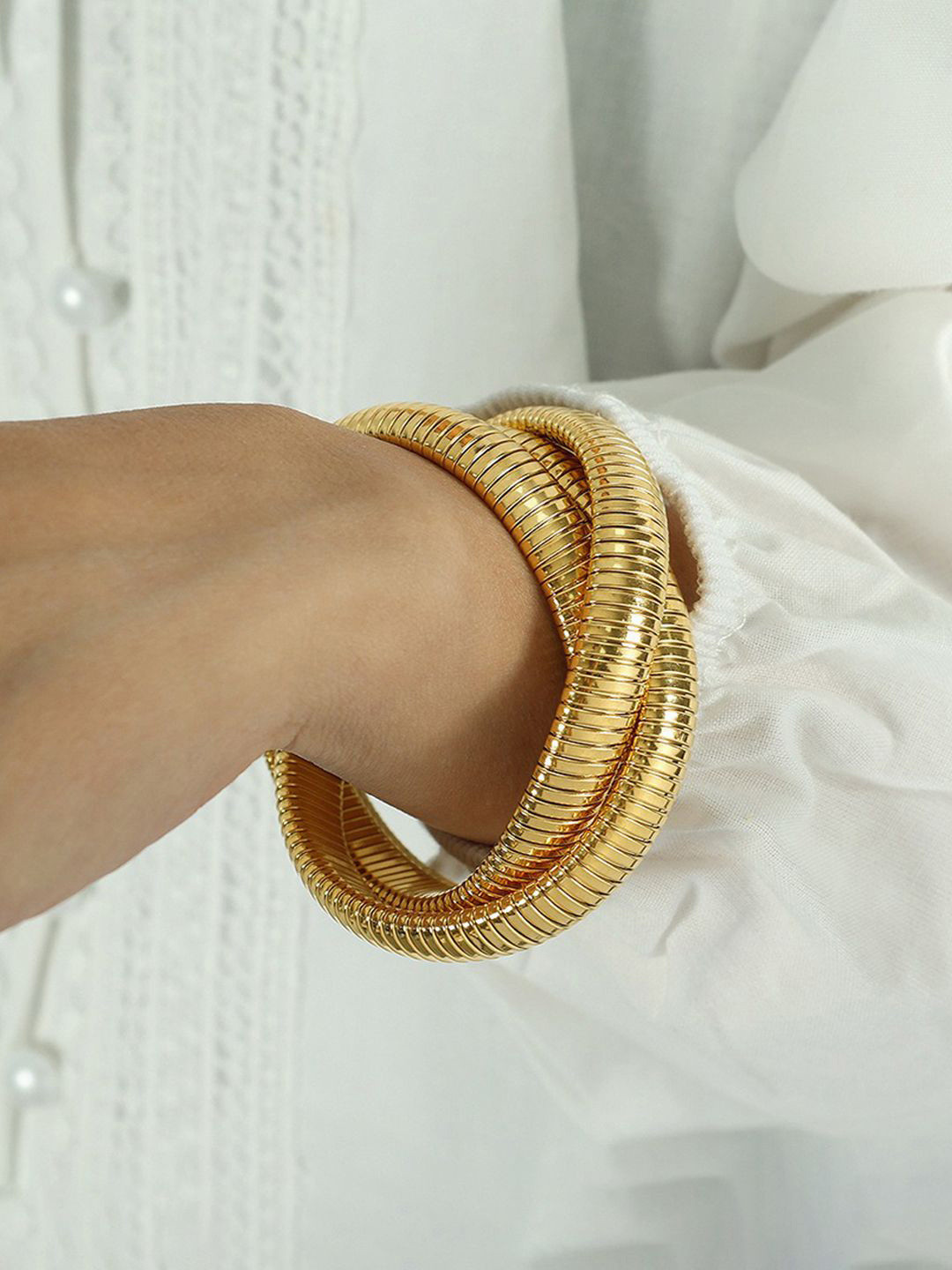 

Jewels Galaxy Women Gold-Plated Wraparound Bracelet