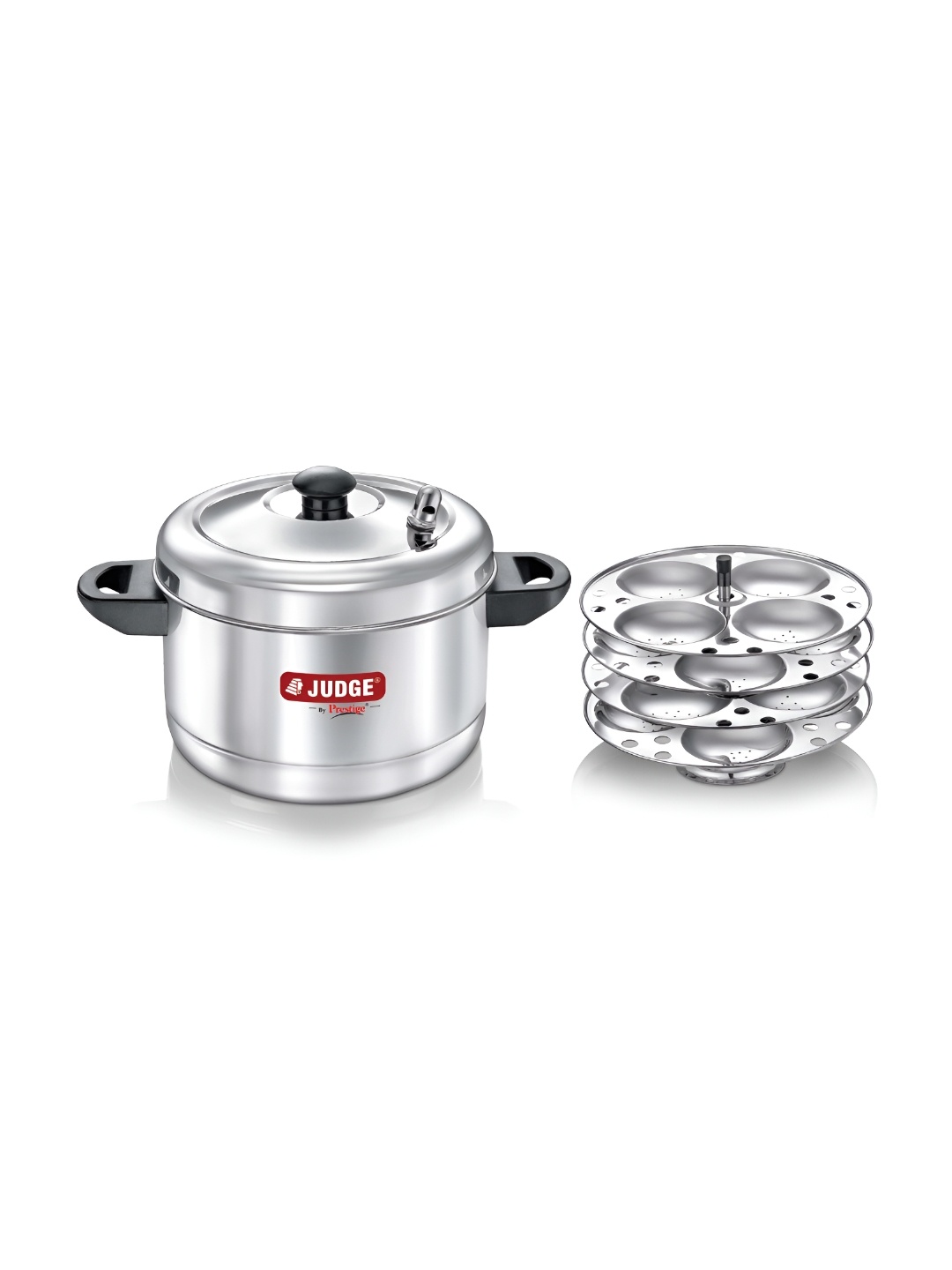 

JUDGE By Prestige Stainless Steel Idli Cooker with 4 Plates Gas & Induction Compatible, Silver