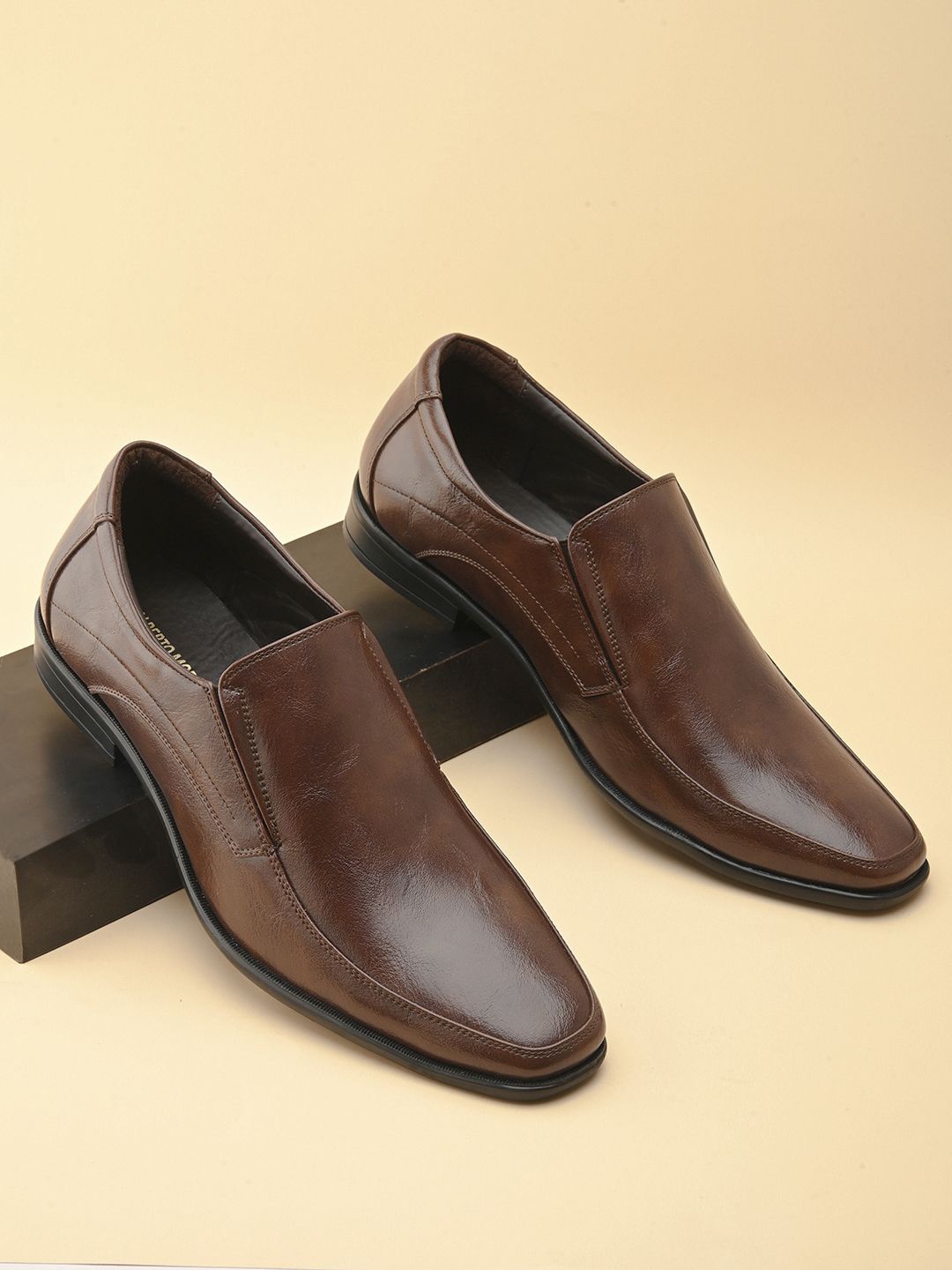 

ALBERTO MORENO Men Formal Slip-Ons, Brown
