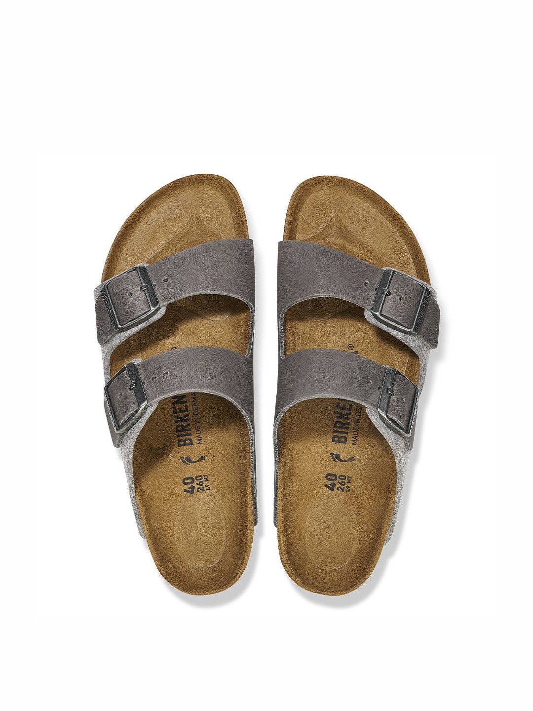 

Birkenstock Unisex Leather Comfort Sandals, Grey
