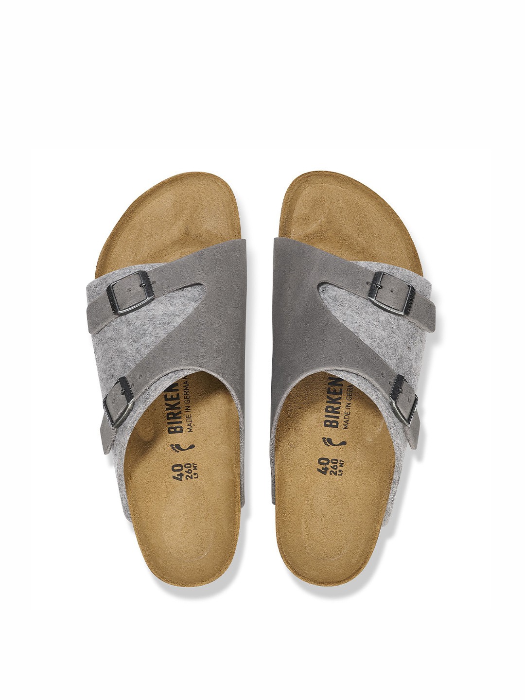 

Birkenstock Unisex Leather Comfort Sandals, Grey