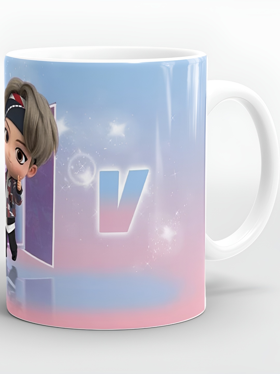 

SUBLIKRAFT White & Blue Printed Ceramic Glossy Mug 330ml