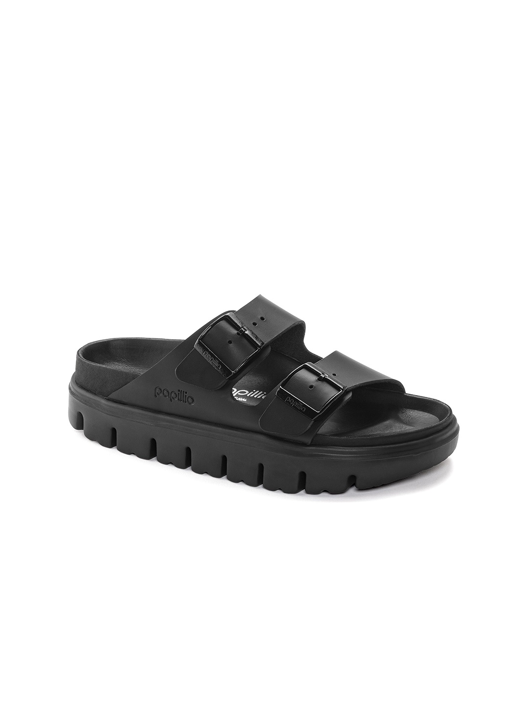 

Birkenstock Arizona Chunky Women Narrow Width Leather Slip-On Sandals, Black