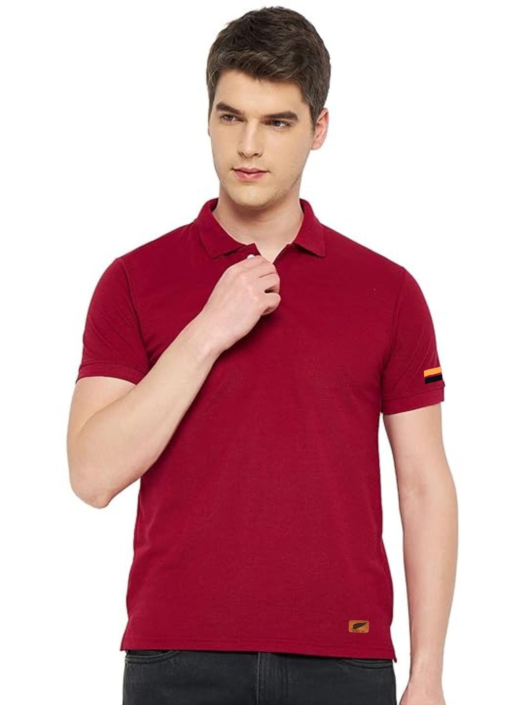 

Polo Plus Men Solid Polo Collar T-shirt, Maroon