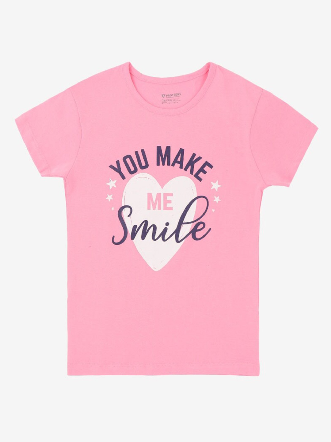 

Bodycare Girls Typography Printed Applique T-shirt, Pink