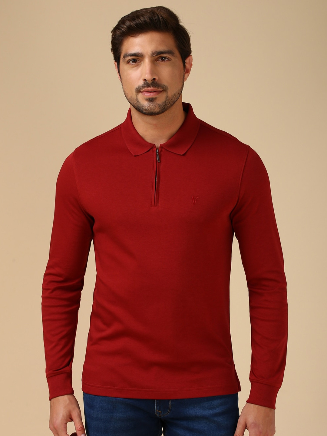 

Van Heusen Men Polo Collar T-shirt, Red