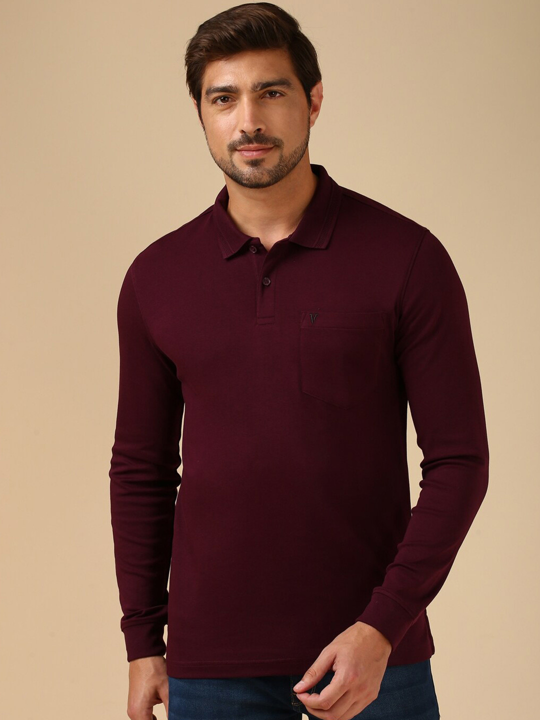 

Van Heusen Men Polo Collar Pockets T-shirt, Maroon