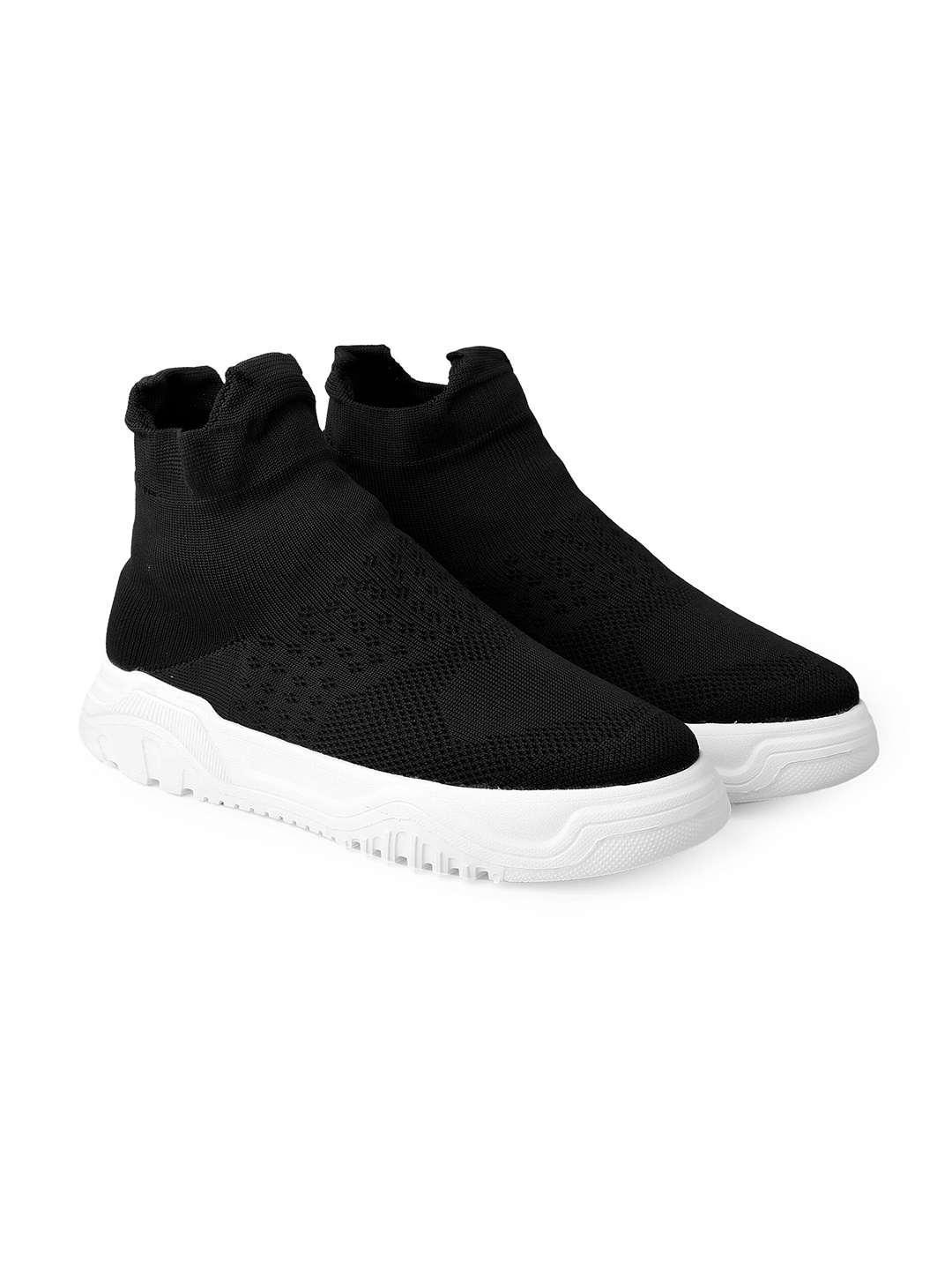 

Bxxy Men Mesh Elevator High-Top Running Non-Marking Shoes 935-Black-5-Black