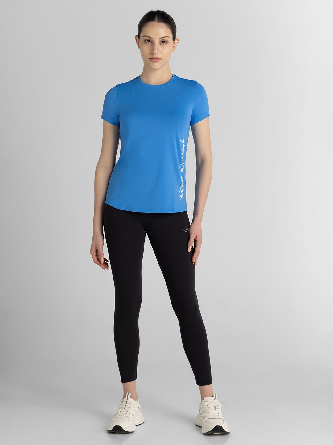 

Van Heusen Proactive Women Blue Anti Bacterial Round Neck T-Shirt