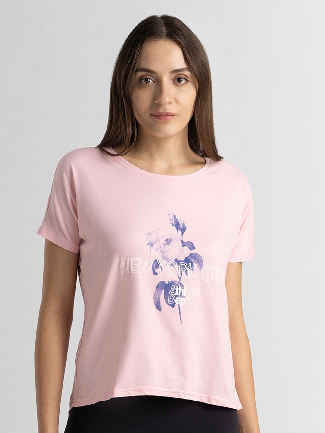 

Van Heusen Athleisure Front Print Moisture Wicking T-Shirt, Pink