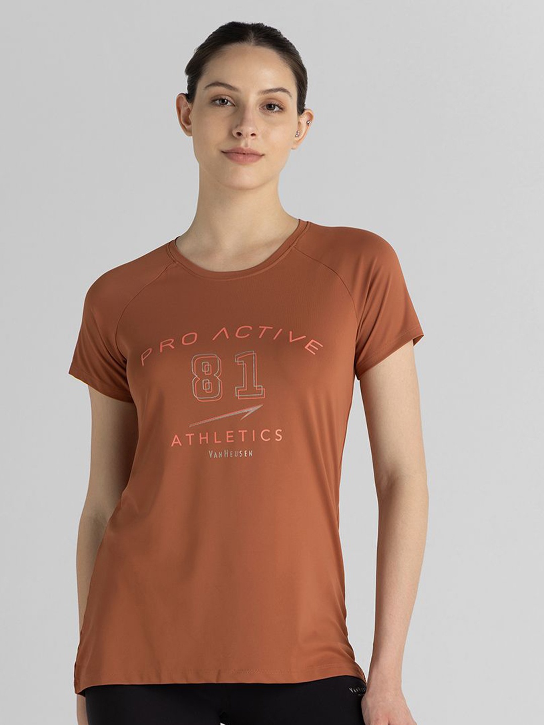 

Van Heusen Anti Bacterial Round Neck T-Shirt, Brown
