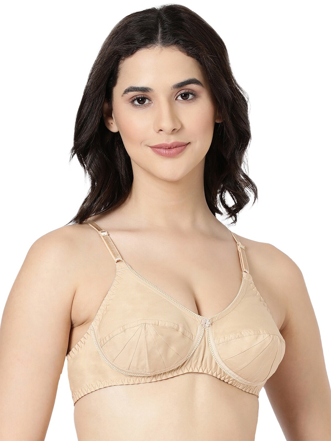 

BLOSSOM Solid Full Coverage Cotton Everyday Bra With All Day Comfort, Beige