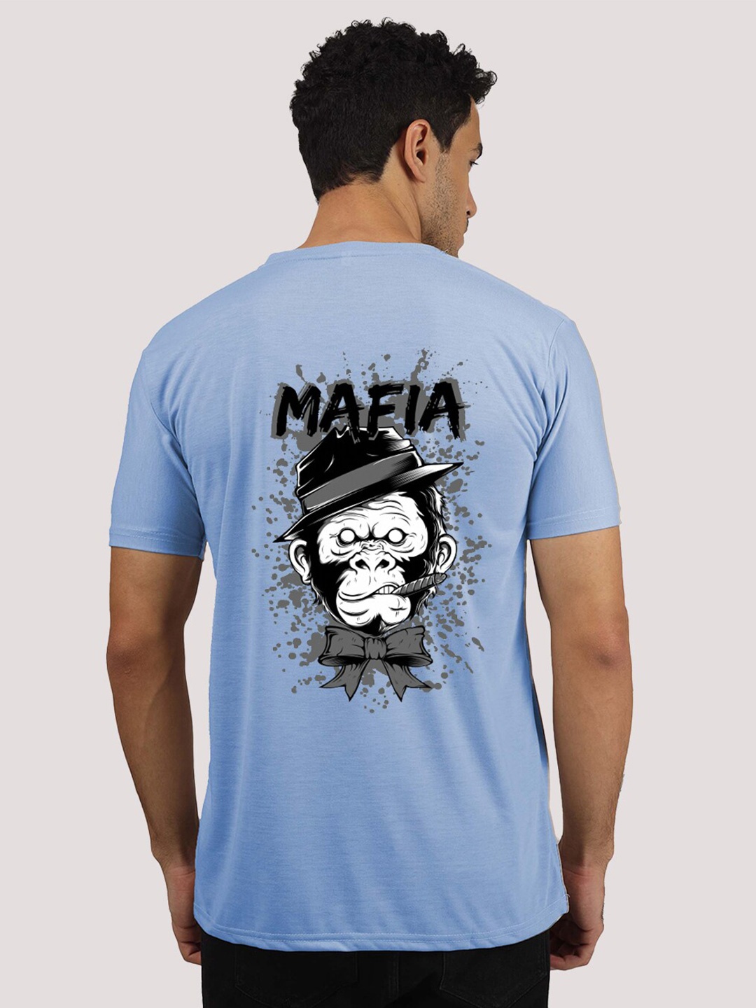 

Greylongg Men Graphic Printed Round Neck T-shirt, Blue