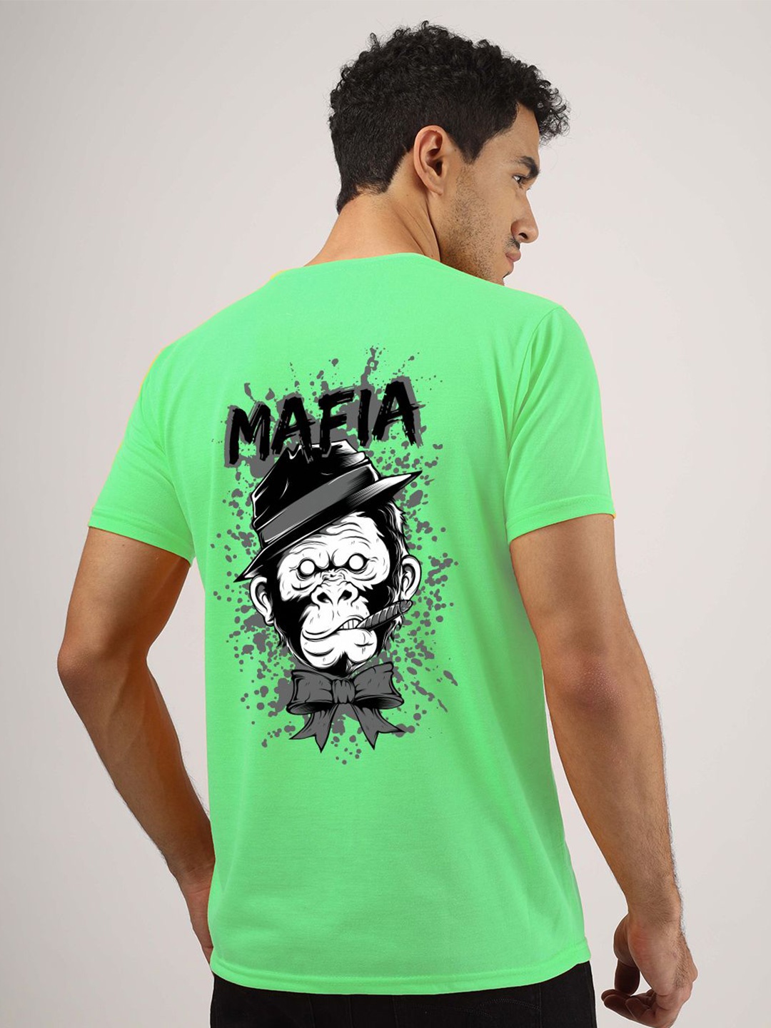 

Greylongg Men Graphic Printed Round Neck T-shirt, Green