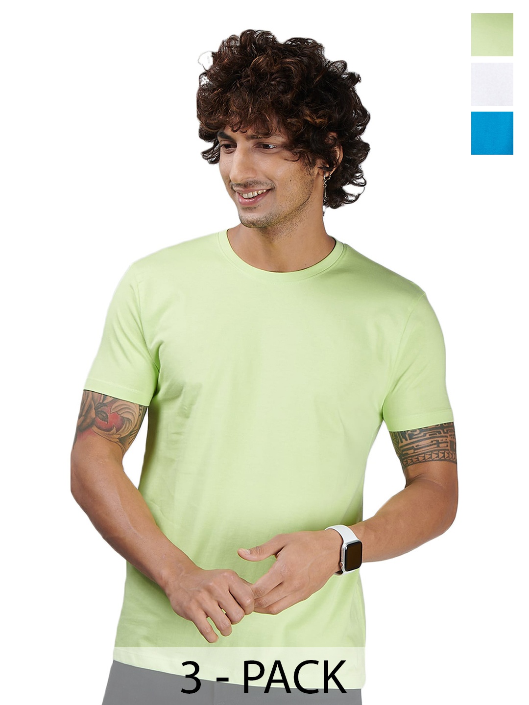 

STATUS MANTRA Men 3 Raw Edge T-shirt, Multi