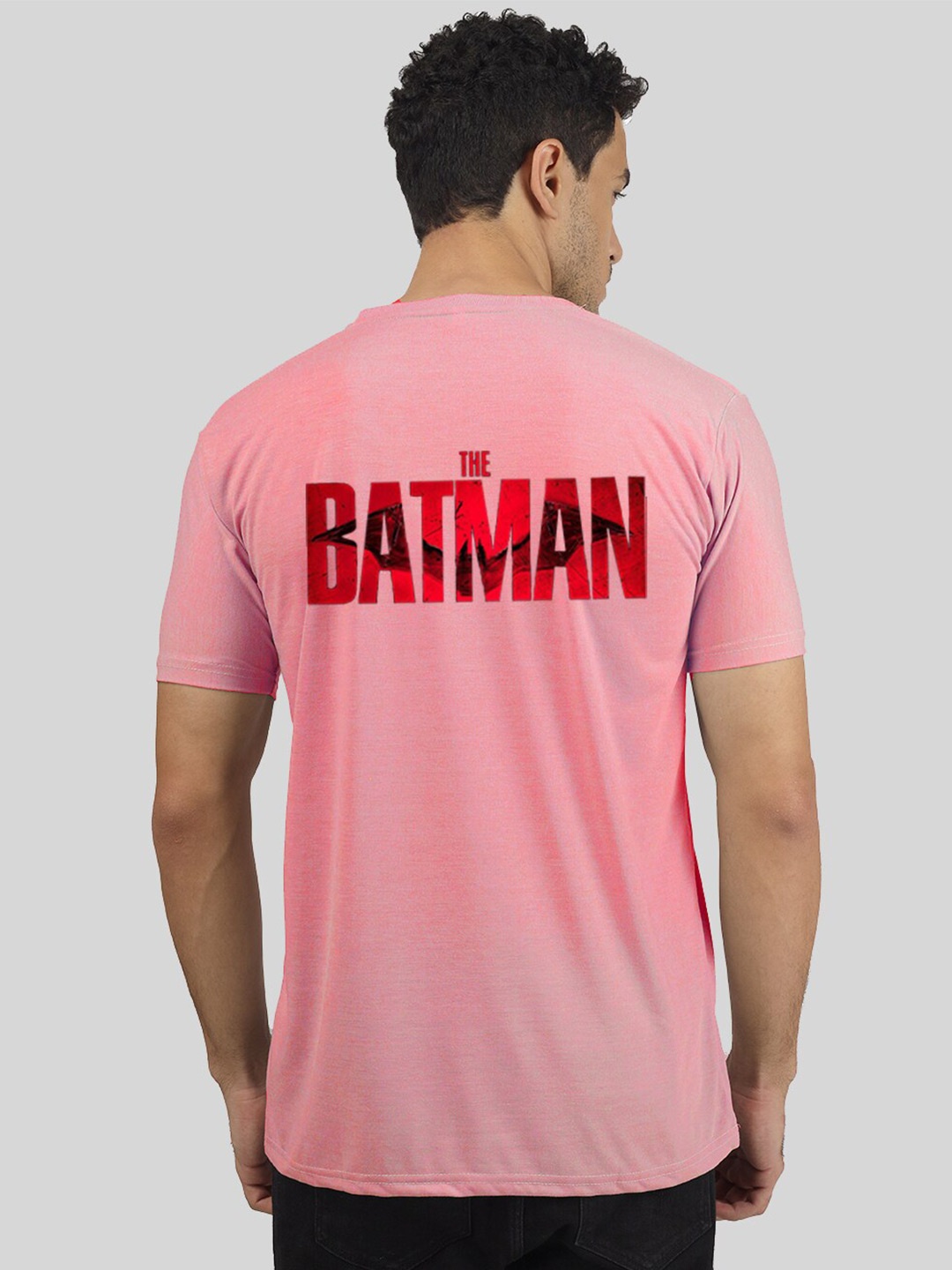 

Greylongg Men Batman Typography Printed T-shirt, Pink