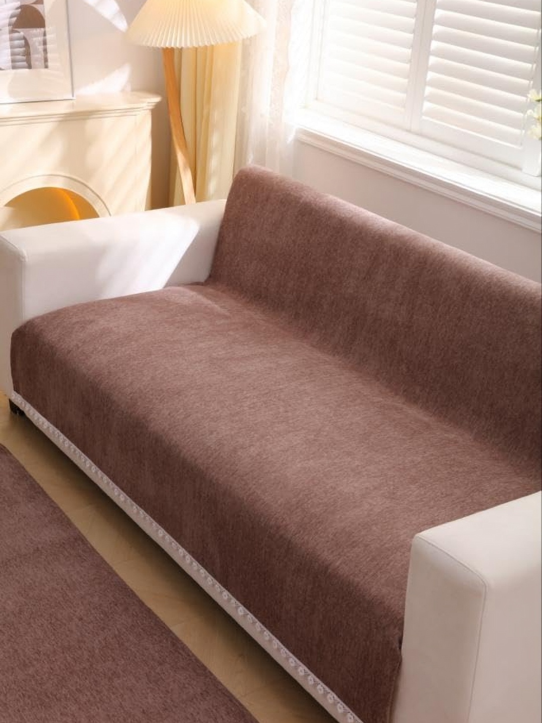 

HomeCloud Brown & White 3 Seater Sofa Cover