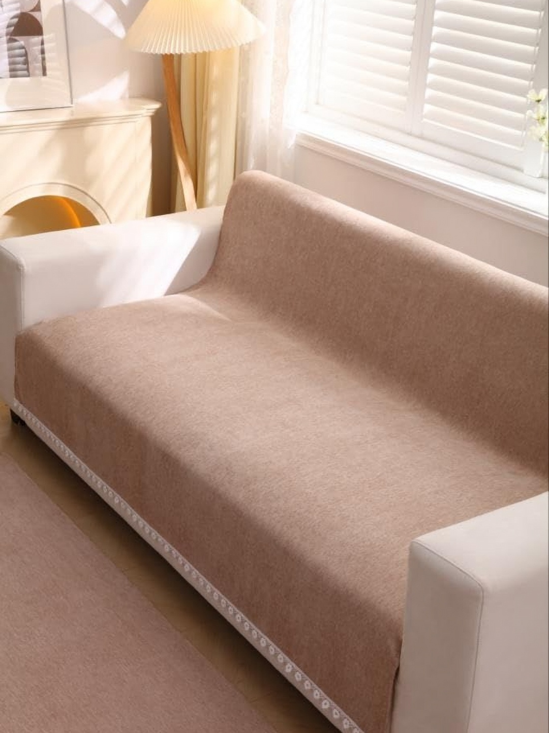 

HomeCloud Beige & White 3 Seater Sofa Cover