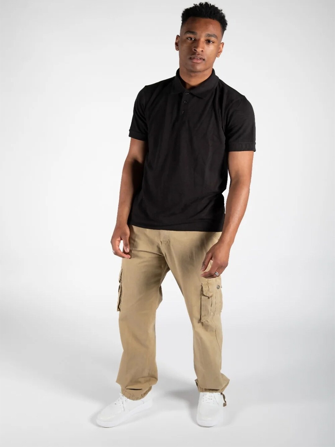 

BAESD Men Polo Collar Regular Sleeves T-shirt, Black