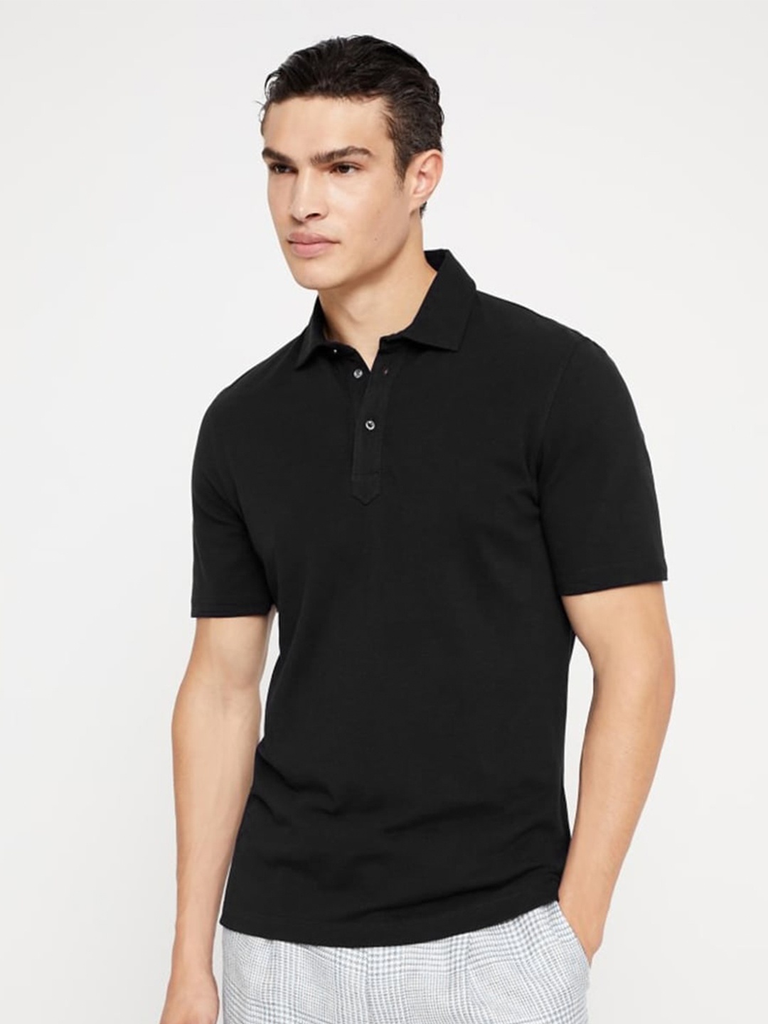 

BAESD Men Polo Collar Pockets T-shirt, Black