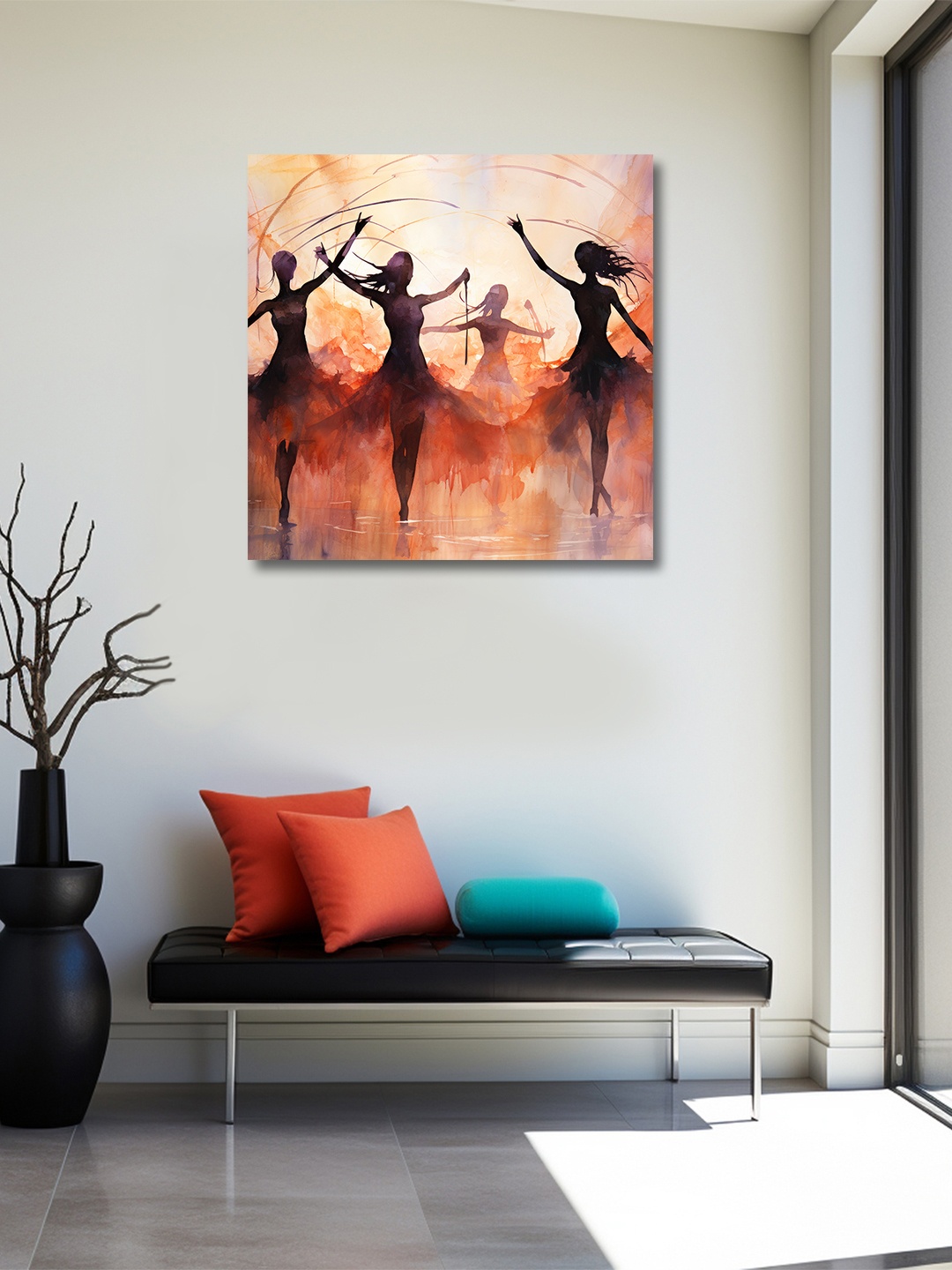 

OLIVE TREE Peach & Black Canvas Wall Art