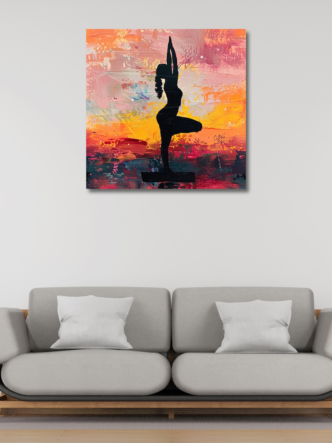 

OLIVE TREE Orange & Black Canvas Wall Art