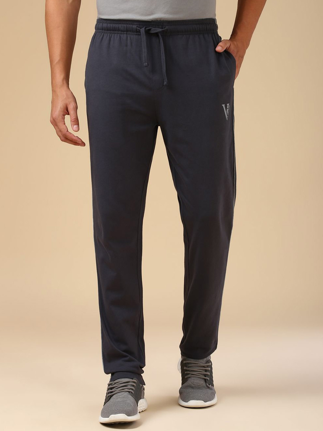 

Van Heusen Men Cotton Mid Rise Track Pants, Grey