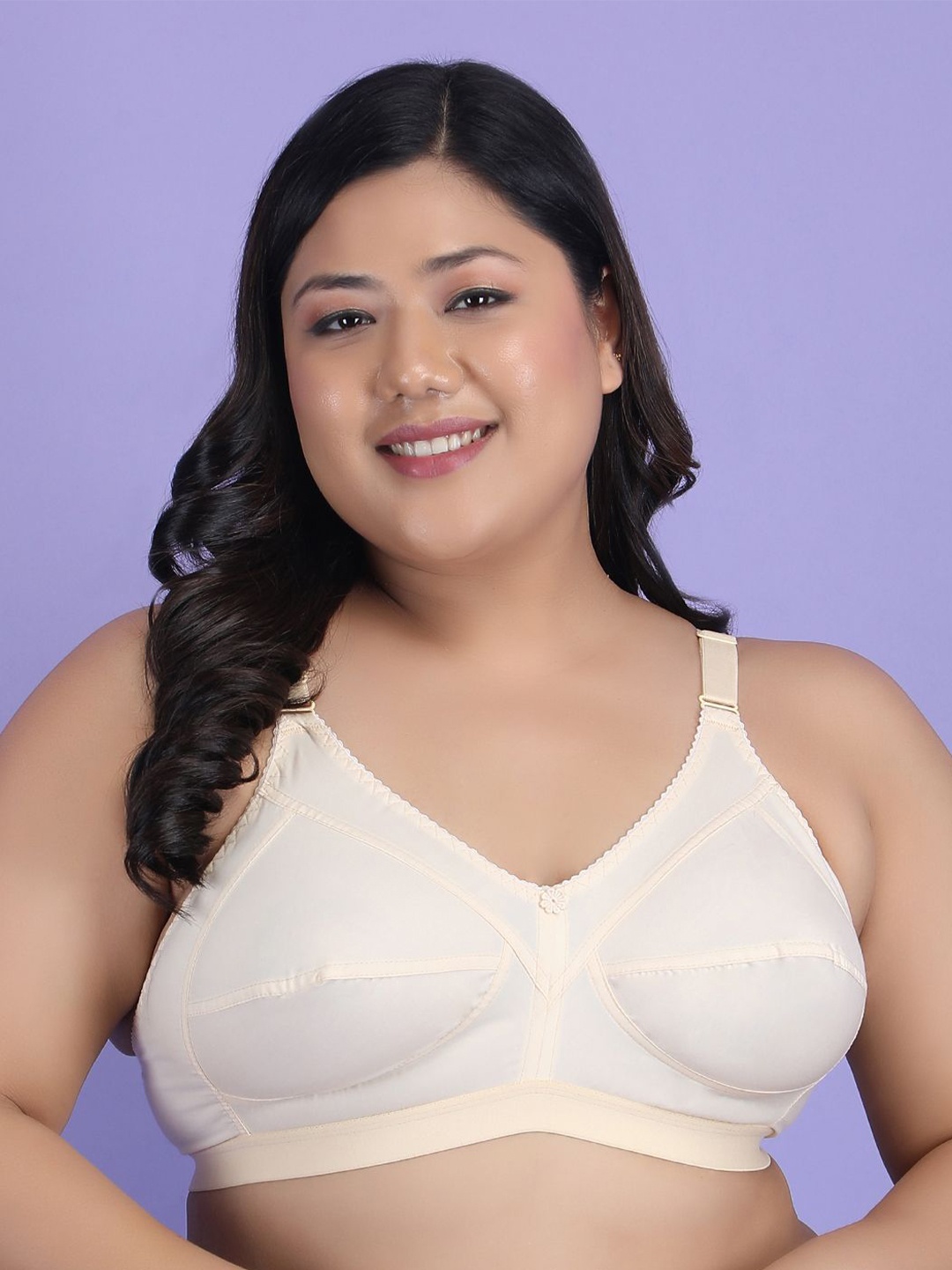 

Klassik Plus Size Full Coverage Pure Cotton Everyday Bra With All Day Comfort, Beige