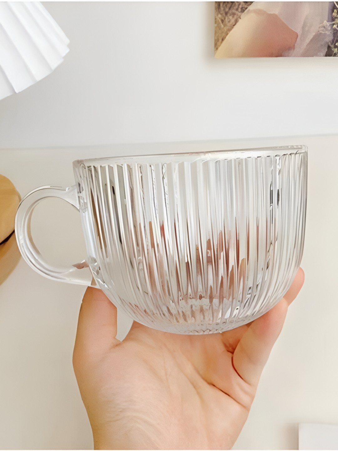 

THEDECORKART Transparent Solid Glass Transparent Cups Set of Cups and Mugs