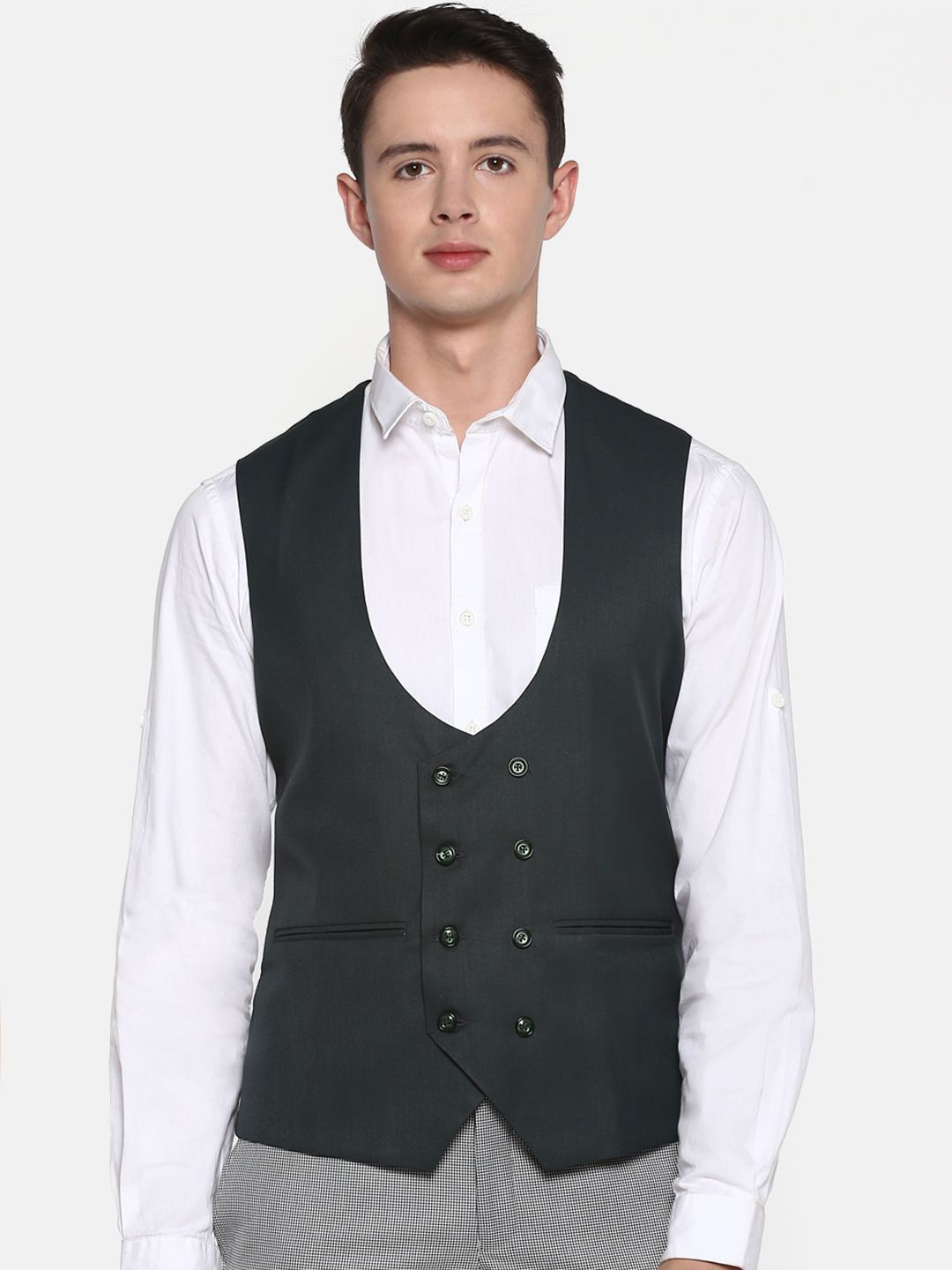 

Shaftesbury London Sleeveless Slim-Fit Waistcoat, Green