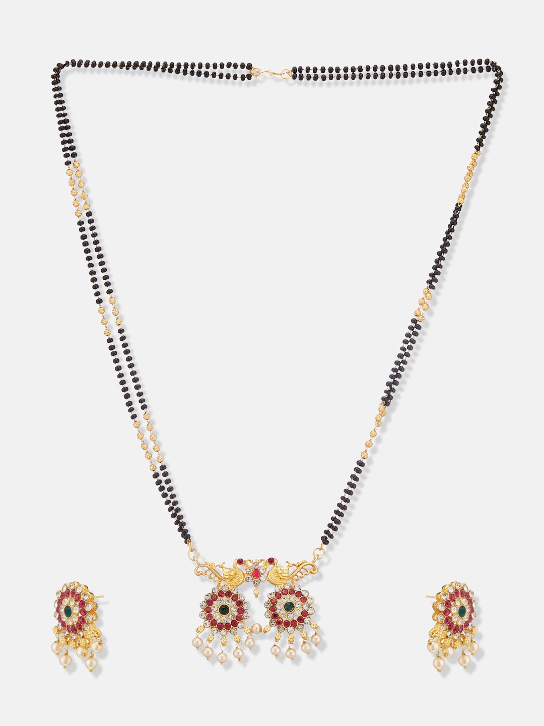 

ATIBELLE Gold-Plated Stone Studded Mangalsutra