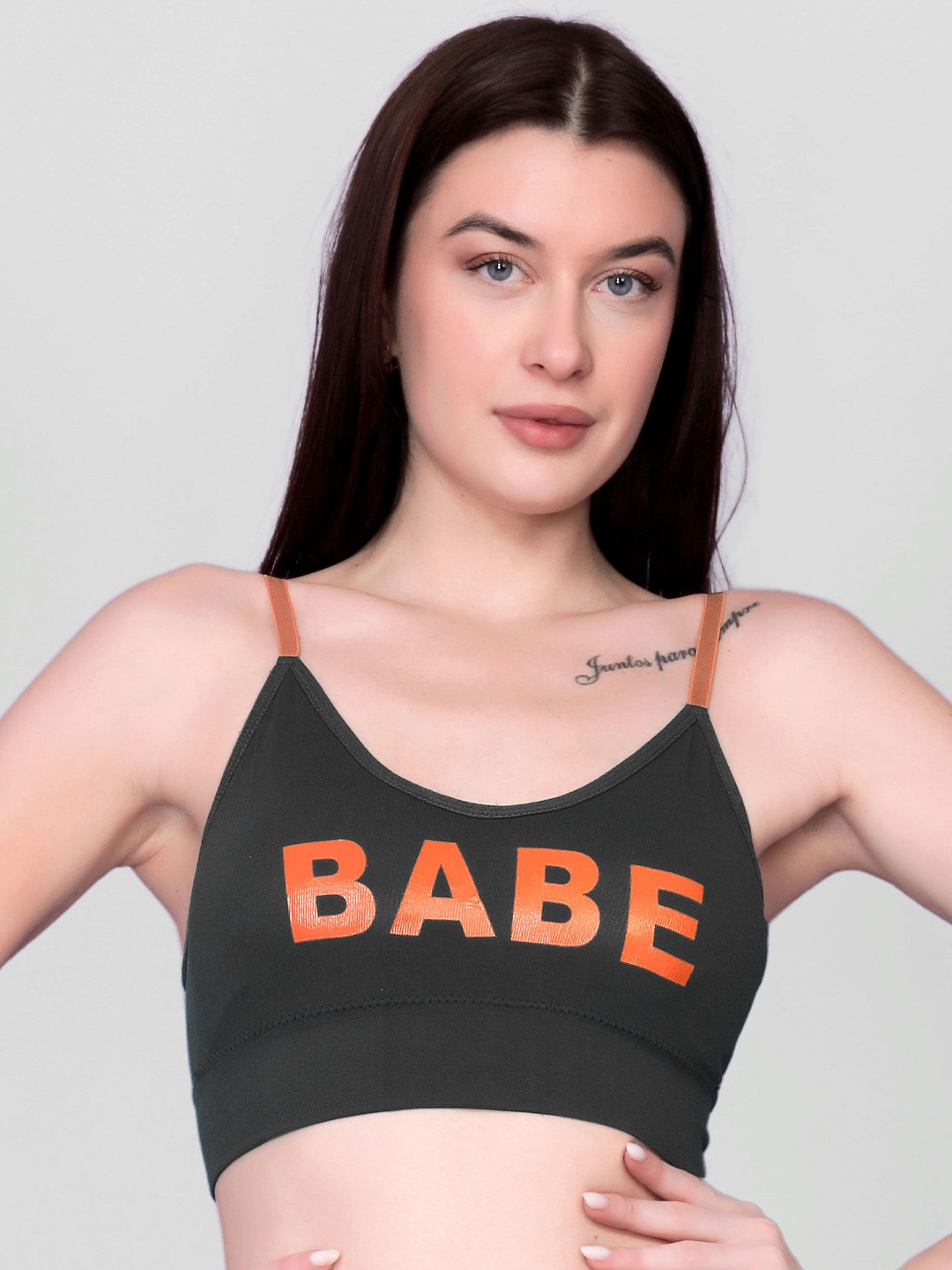 

DEALSEVEN FASHION Typography Bra Full Coverage, Black