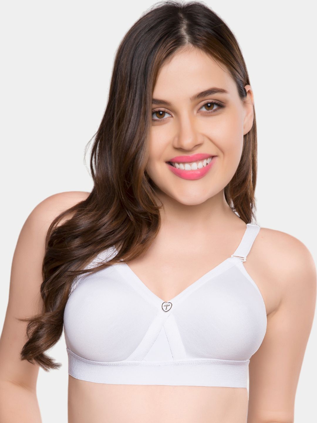 

Trylo Alpa Women Non-Padded Non-Wired Seamless Full Coverage T-Shirt Bra, White