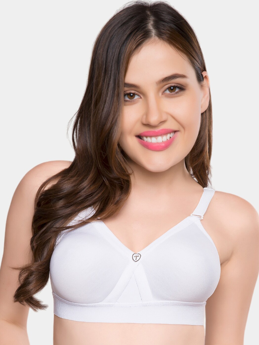 

Trylo Alpa Women Non-Padded Non-Wired Seamless Full Coverage T-Shirt Bra, White