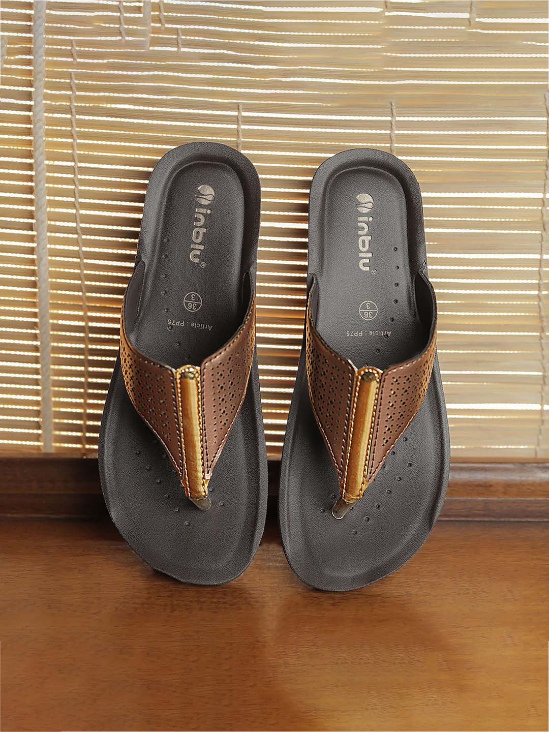 

Inblu Women Open Toe Flats, Copper