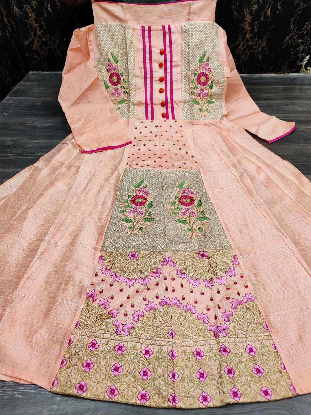 

Dori Embroidered Pure Cotton Unstitched Dress Material, Pink
