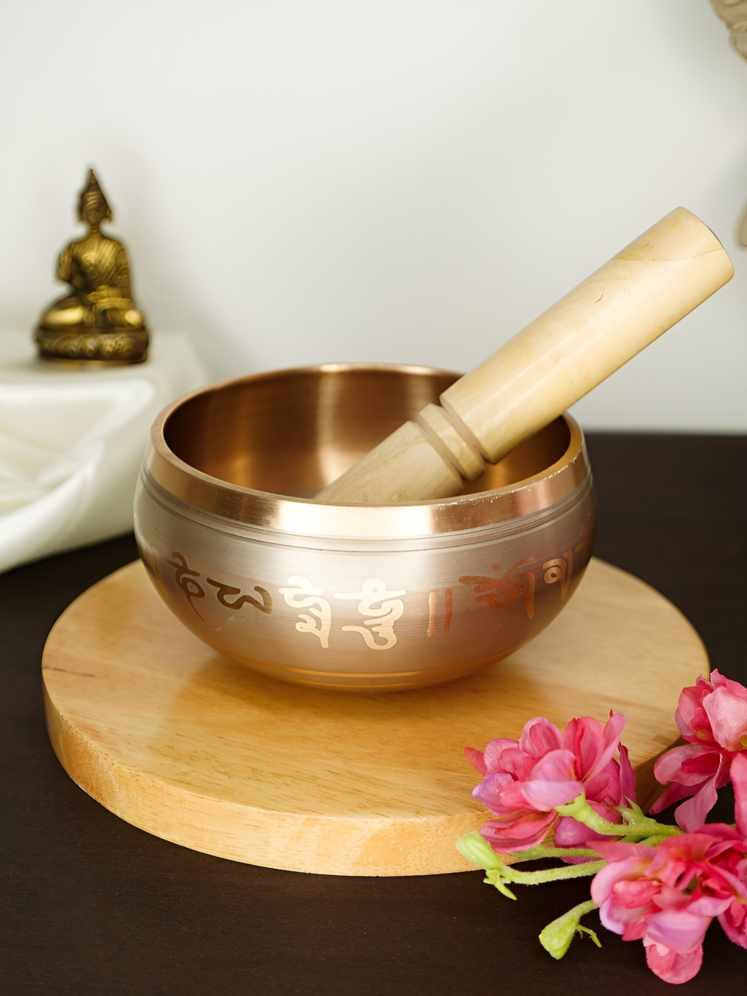 

Ekhasa Gold Toned Textured Tibetan Meditation Singing Bowls