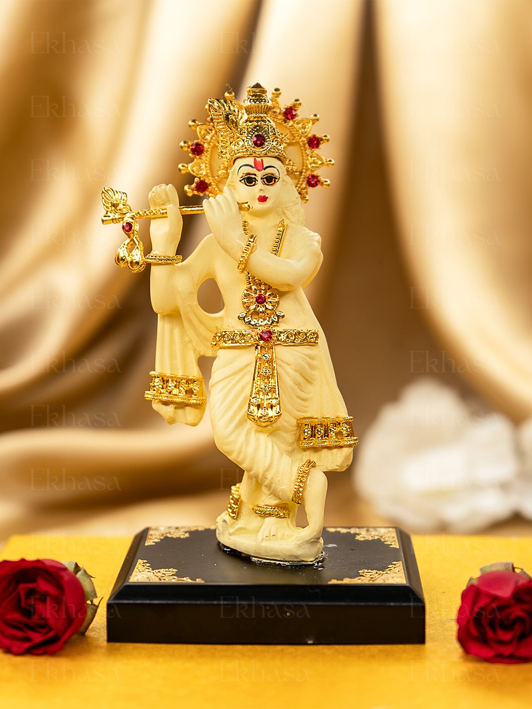 

Ekhasa Cream-Coloured & Gold Toned Religious Idol Showpiece