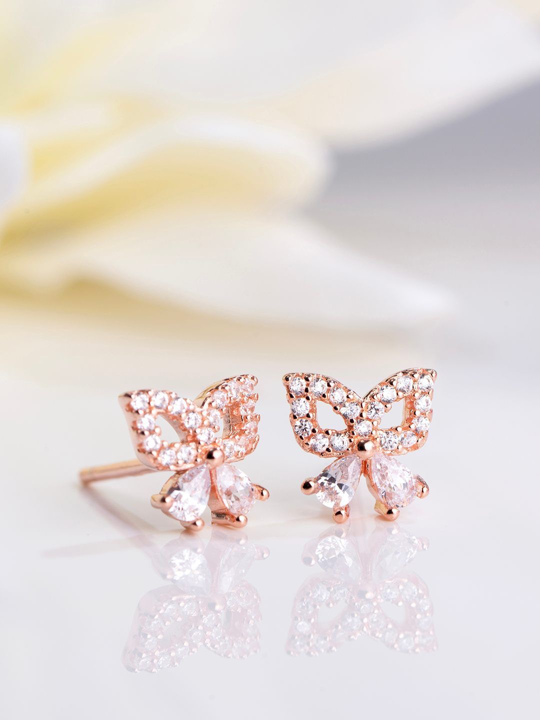 

Zavya Women Contemporary Studs Earrings, Rose gold