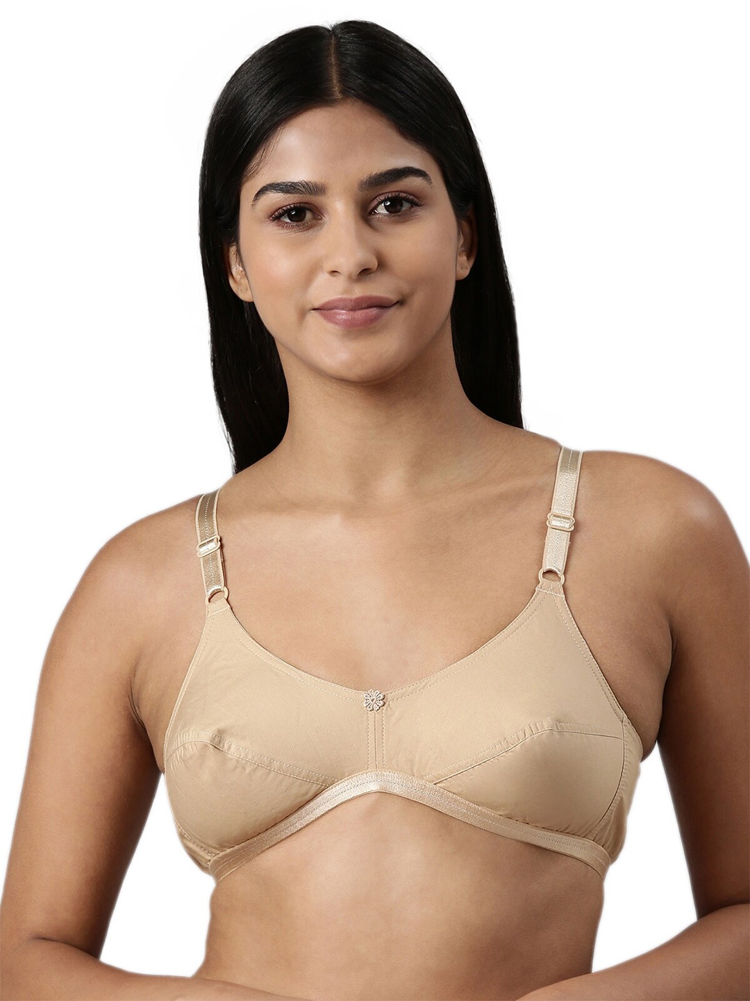 

BLOSSOM Solid Full Coverage Cotton Everyday Bra With All Day Comfort, Beige