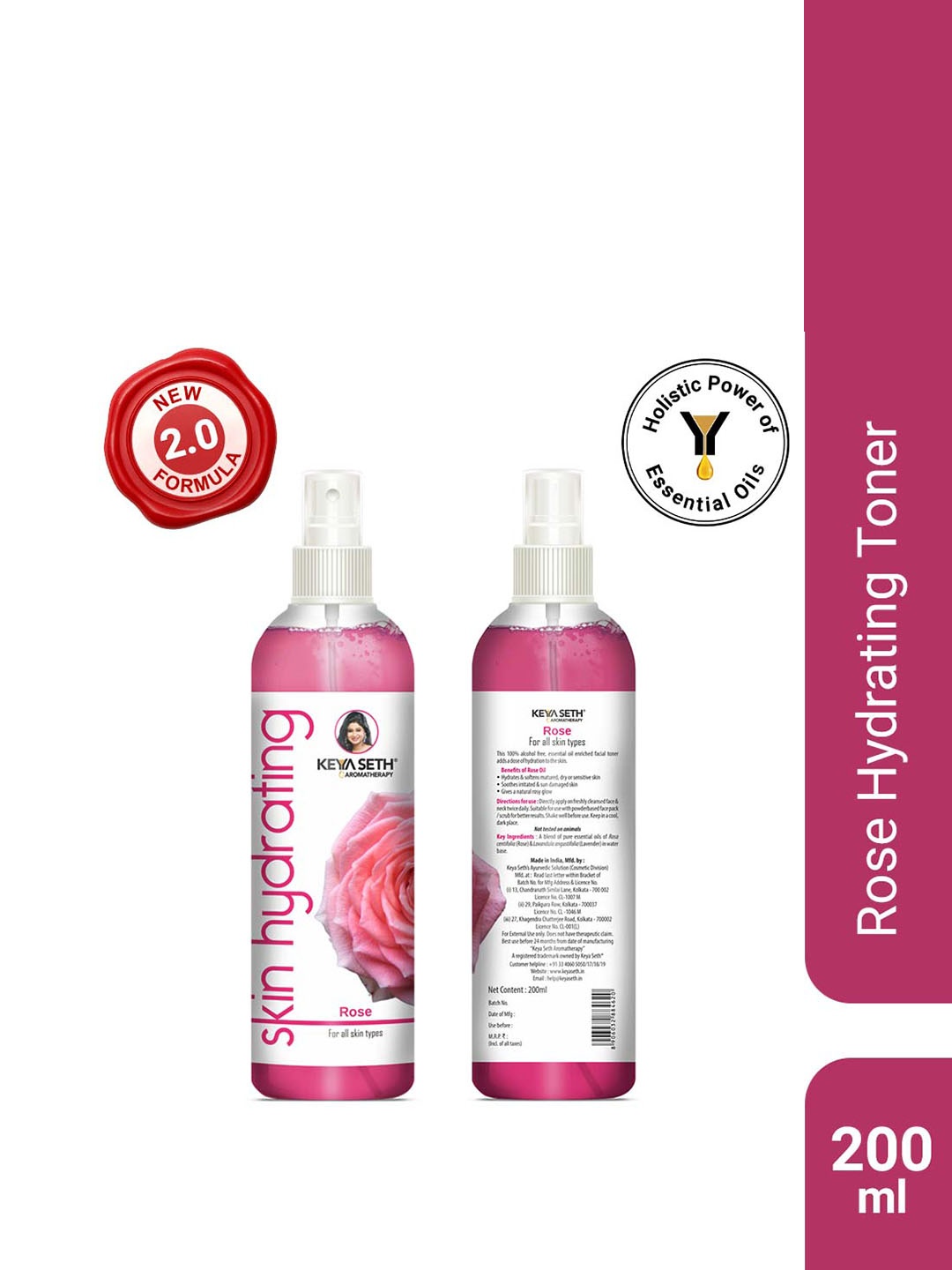 

KEYA SETH Aromatherapy Skin Hydrating Rose Toner - 200ml, Red